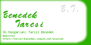 benedek tarcsi business card